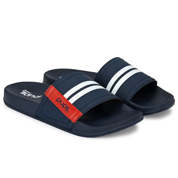 Pupil Men's BEN-2 Pool Slider, Navy Peony