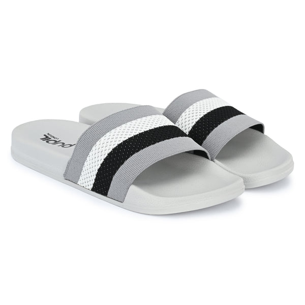 Pupil Men's BEN-6 Pool Slider, L.Grey/White/Black