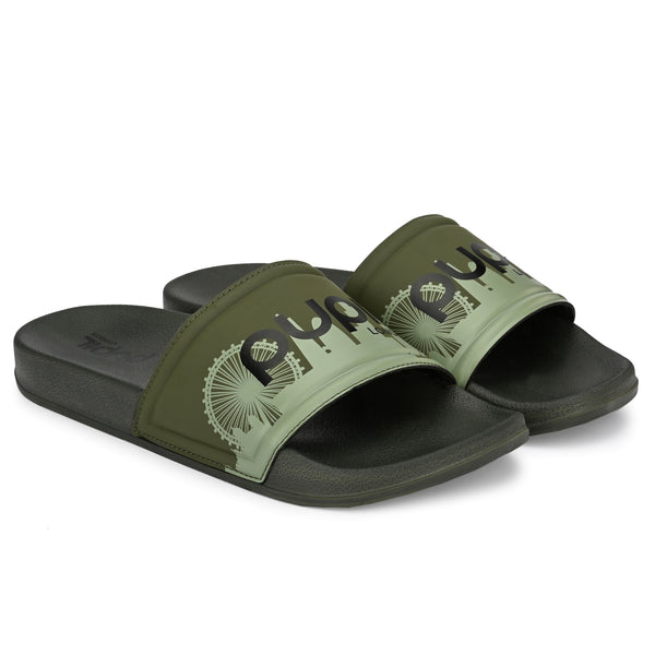 Pupil Men's BEN-1 Pool Slider, Olive and Black