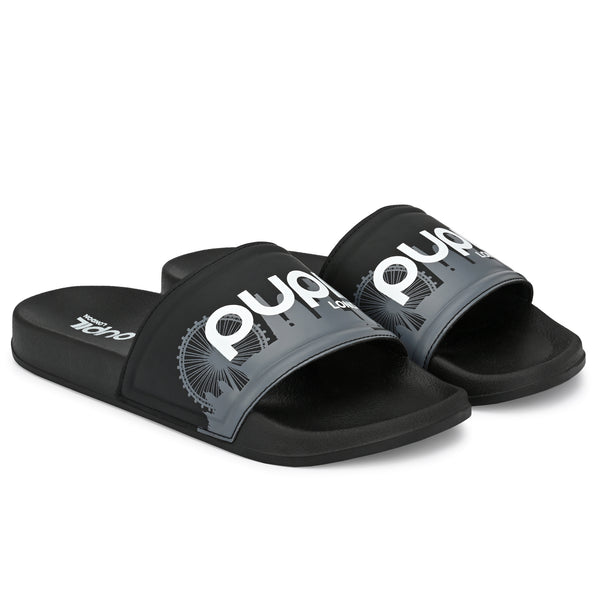 Pupil Men's BEN-1 Pool Slider, Black and White