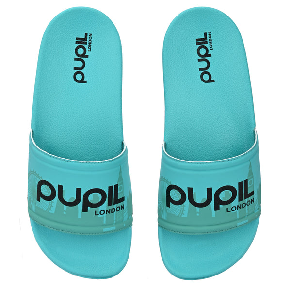 Pupil Men's BEN-1 Pool Slider, Electric Cyan