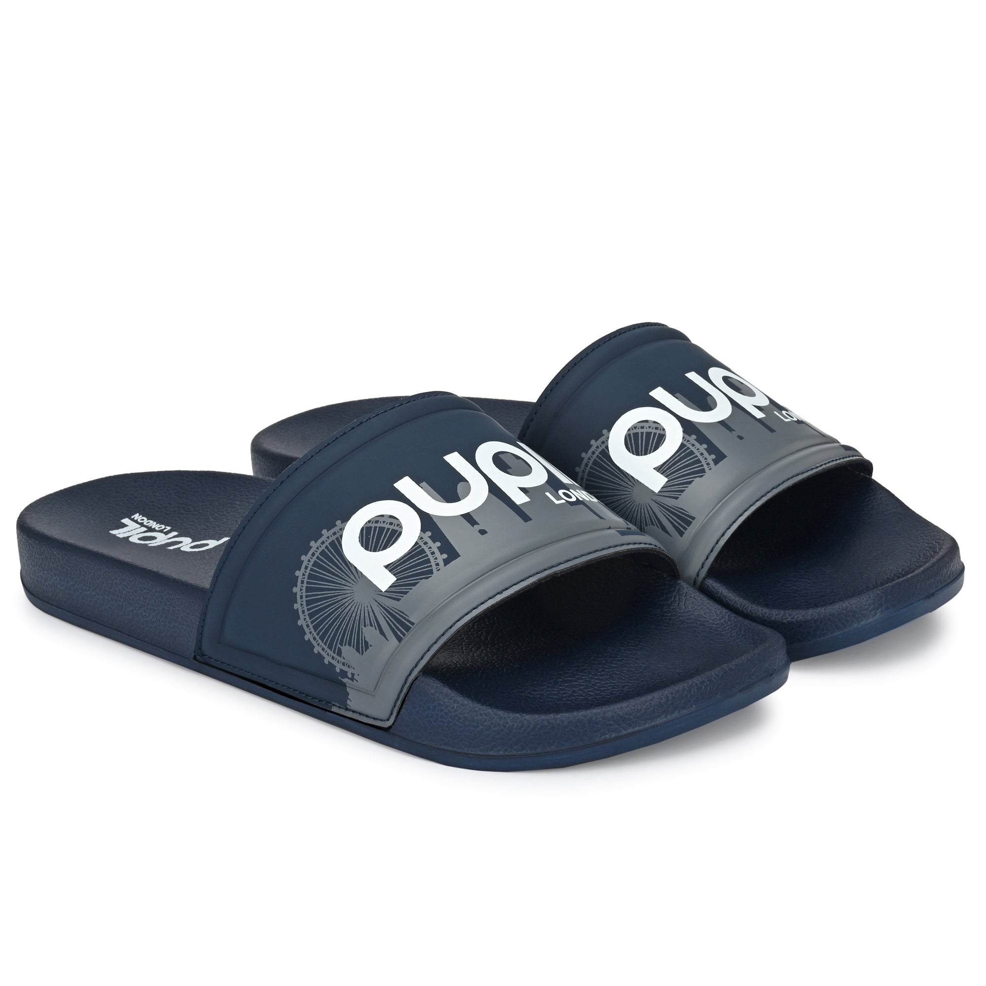 Pupil Men's BEN-1 Pool Slider, Navy – Pupil London