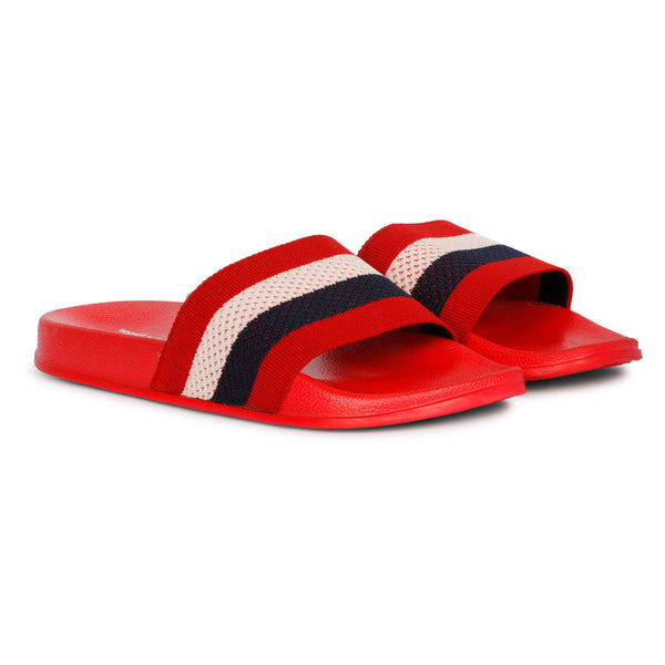 Pupil Men's BEN-6 Pool Slider, Red/White/Navy